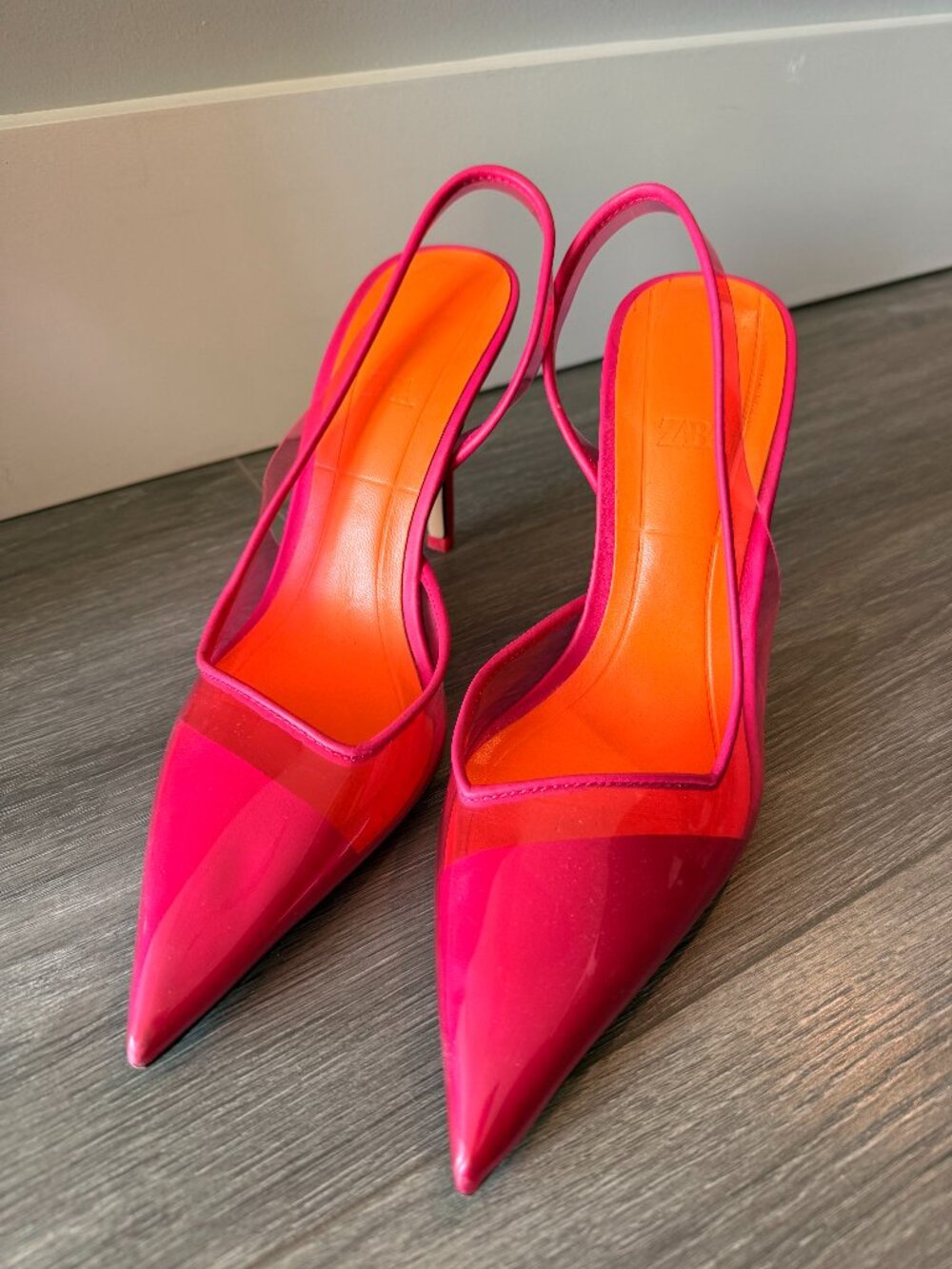 ZARA VINYL HIGH HEELS Size 38
